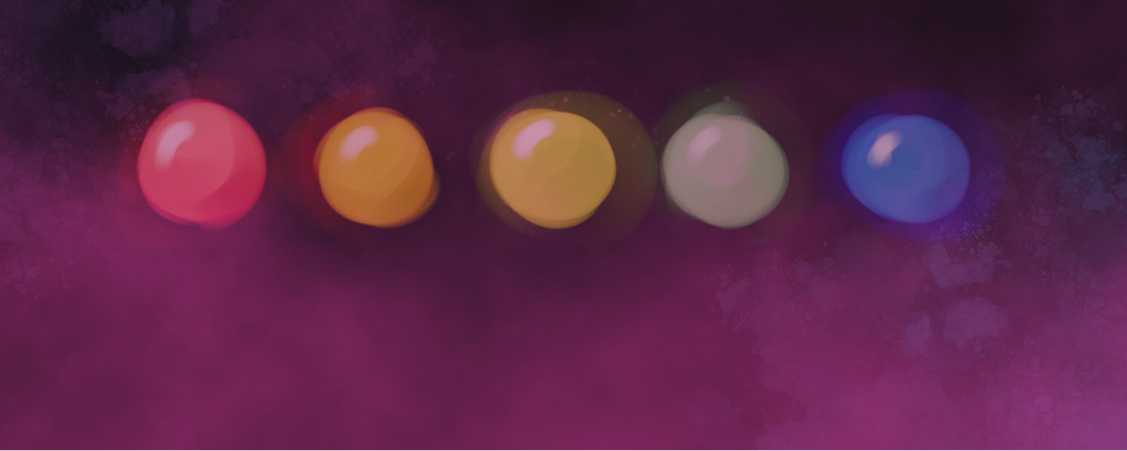 Illustrated lights from an EMF reader on a colourful background